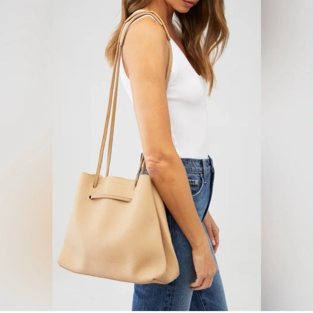 8 Other Reasons Tan Vegan Leather Slouchy‎ Bucket Bag